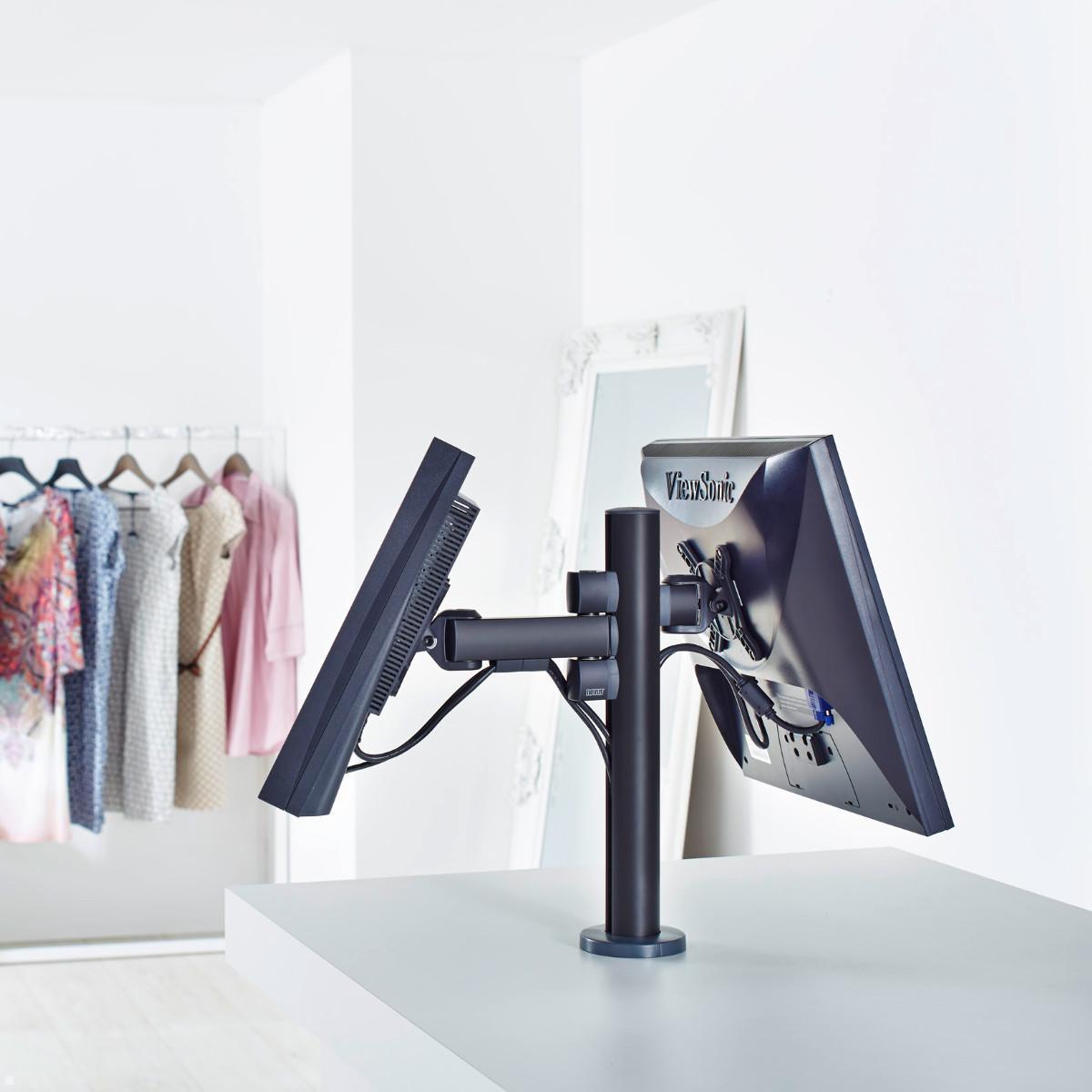 Novus POS Arm L 380 cross 2 Dual Monitorhalter (853+4505+003), anthrazit, Kassensystem Novus POS Arm L 380 cross 2 Dual Monitorhalter (853+4505+003), anthrazit, Kassensystem