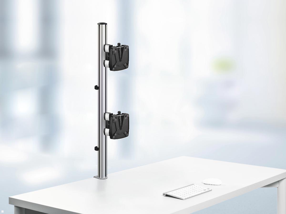 Novus Dual Monitorhalter TSS Säule 845 Tischklemme mit Tragschlitten, übereinander Novus Dual Monitorhalter TSS Säule 845 Tischklemme mit Tragschlitten, übereinander