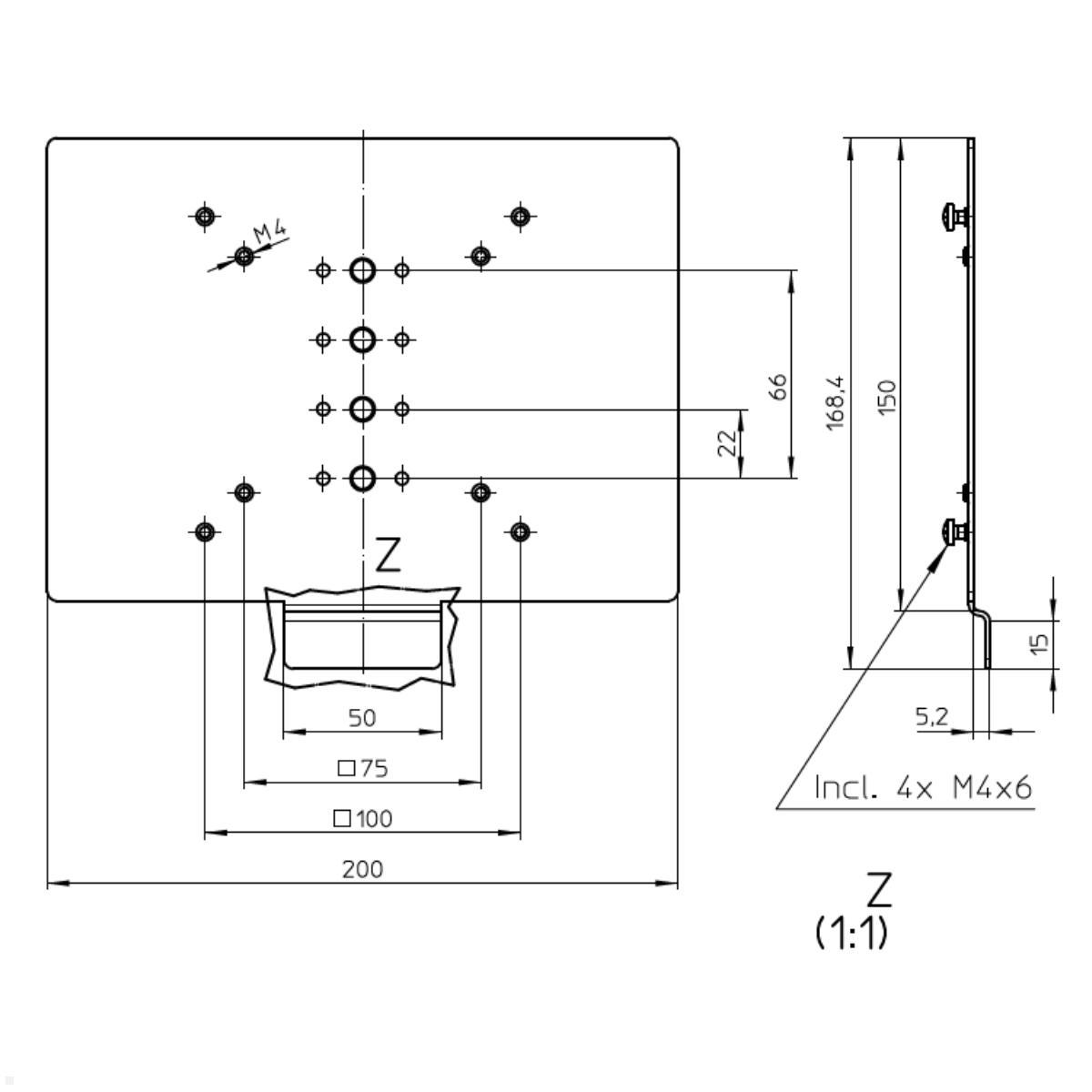 Novus POS connect Tablet Ablage Gastro (851+0035+074), Skizze Novus POS connect Tablet Ablage Gastro (851+0035+074), Skizze