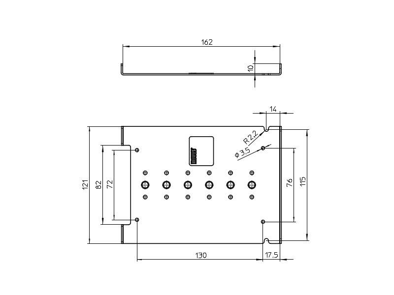 Novus POS Halterung für Drucker Epson TM-T20 (851+0035+005) technische Zeichnung Novus POS Halterung für Drucker Epson TM-T20 (851+0035+005) technische Zeichnung