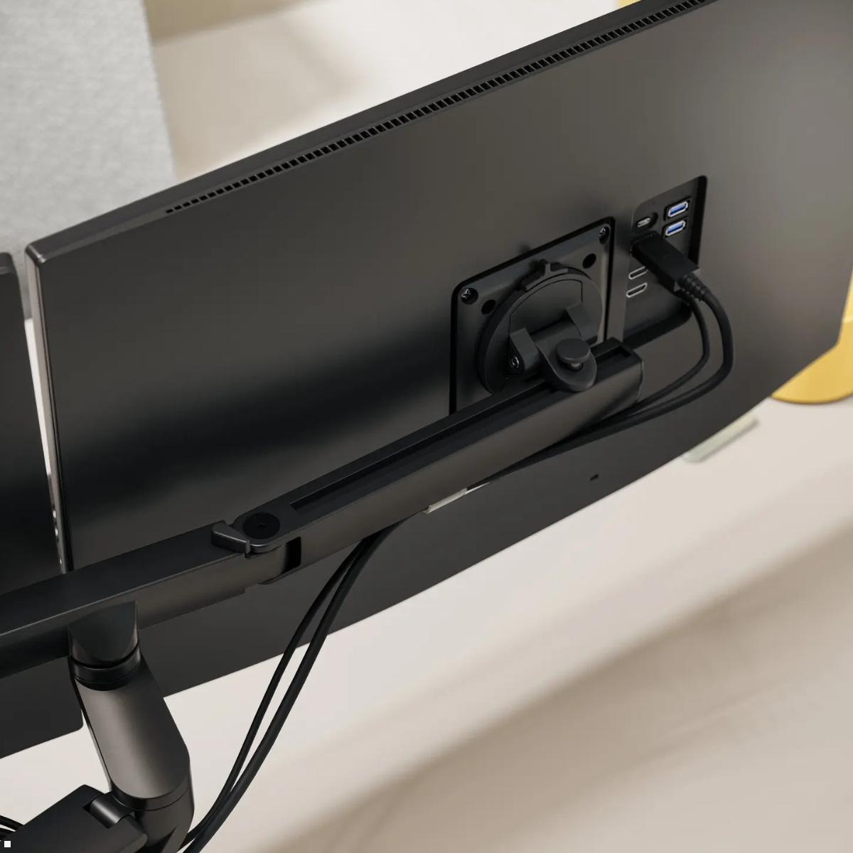 Novus Clu Plus X2 Monitorhalter für 2 Monitore ohne Befestigung (992+2108+000), schwarz, VESA Monitorhalter 75/100