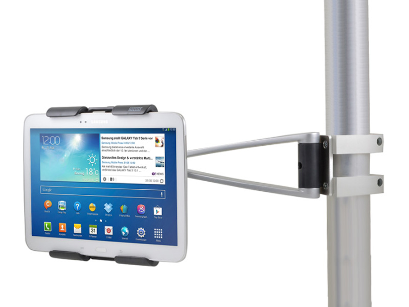 Novus MY tab arm R Tablethalter für Rohre 36-40mm 910+6140+000 seitlich geschwenkt Novus MY tab arm R Tablethalter für Rohre 36-40mm 910+6140+000 seitlich geschwenkt