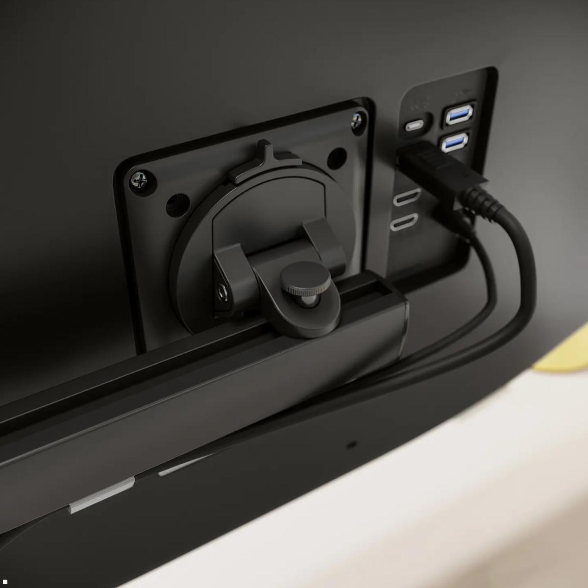 Novus Clu Plus X2 Monitorhalter für 2 Monitore ohne Befestigung (992+2108+000), schwarz, Monitorarm mit Gasdruckfeder