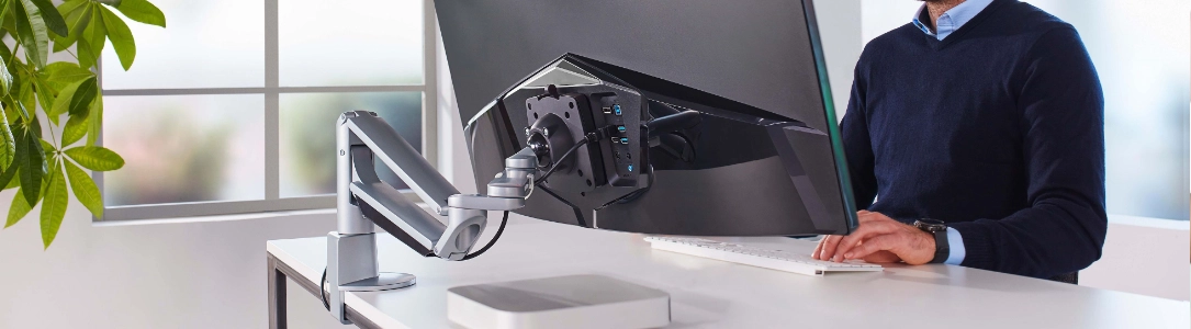 CLU PLUS Tisch Monitorhalterung, Curved Monitor, Multi Monitorhalter CLU PLUS Tisch Monitorhalterung, Curved Monitor, Multi Monitorhalter