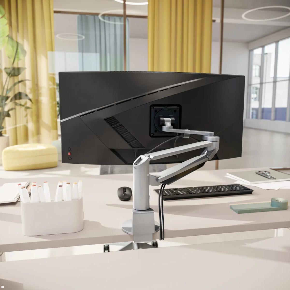 Novus Clu Plus Monitorhalterung ohne Befestigung (991+3109+000), silber, ergonomische Bildschirmhalterung