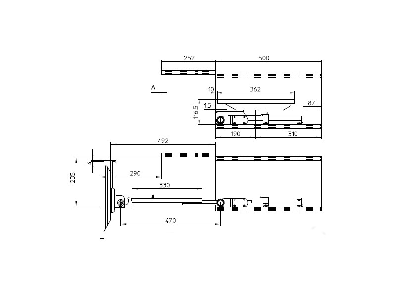Novus SKY 20C Fernseh Halterung ausziehbar, Maße Novus SKY 20C Fernseh Halterung ausziehbar, Maße