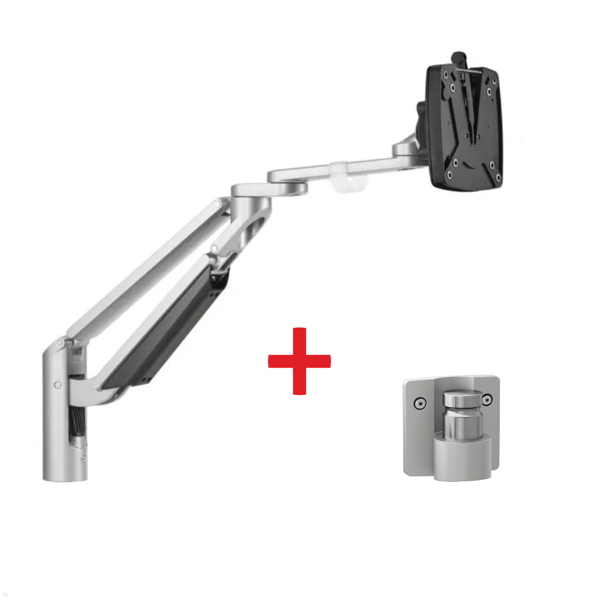 Novus Clu Plus Slatwall Monitorhalterung schwenkbar, silber (991+3009+001) Novus Clu Plus Slatwall Monitorhalterung schwenkbar, silber (991+3009+001)