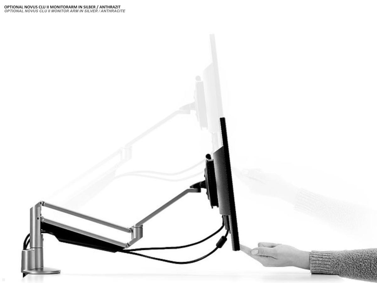 Novus Clu II Monitorarm ohne Befestigung, schwarz (990+2008+000) schwenkbar Novus Clu II Monitorarm ohne Befestigung, schwarz (990+2008+000) schwenkbar