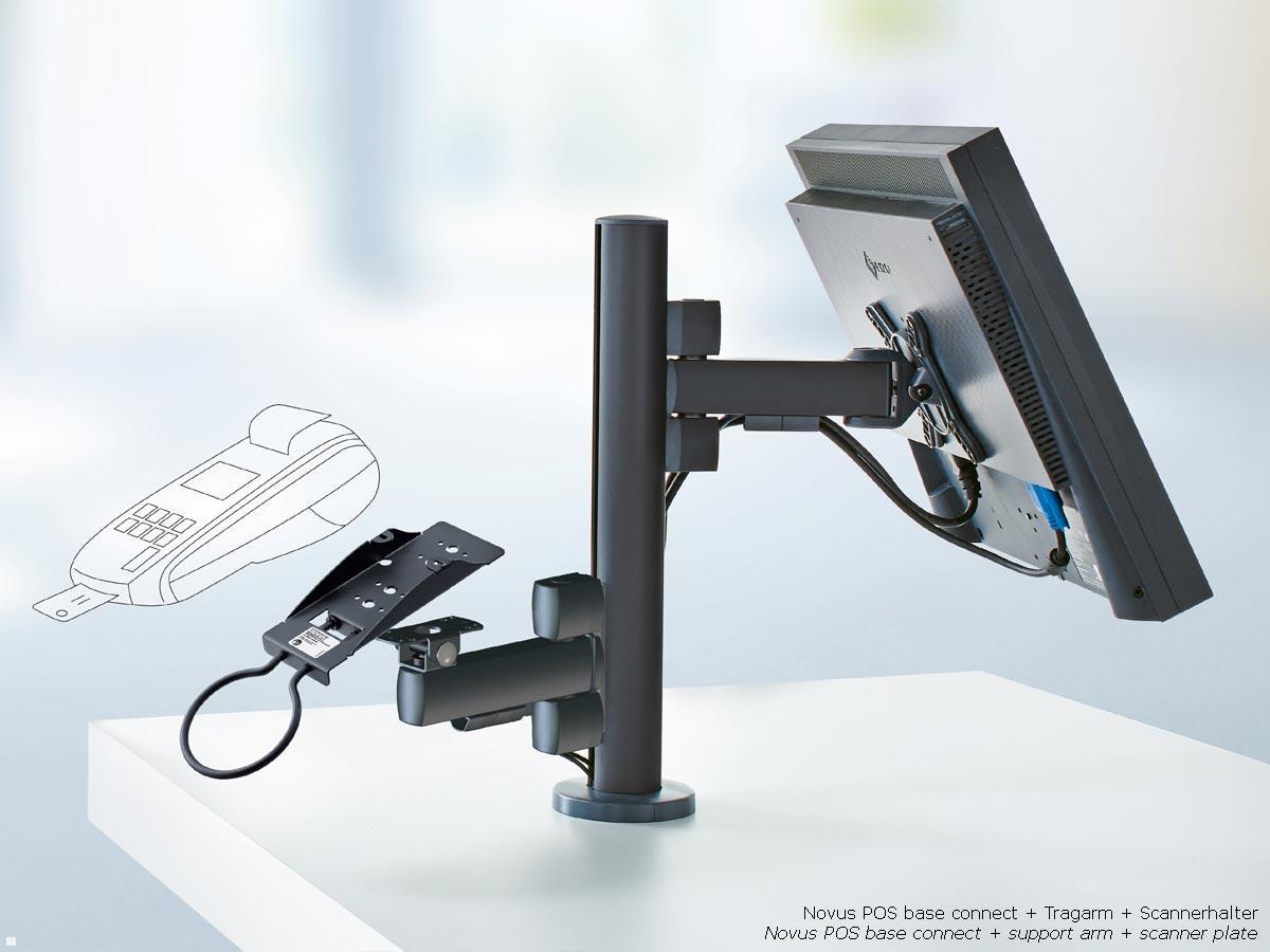 Novus POS base connect 100 mit EC Gerät Halter für Verifone VX 520/H5000, Monitorhalter Novus POS base connect 100 mit EC Gerät Halter für Verifone VX 520/H5000, Monitorhalter