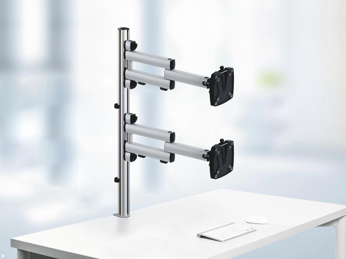 Novus Dual Monitorhalter TSS Säule 845 Tischklemme mit Faltarm III Novus Dual Monitorhalter TSS Säule 845 Tischklemme mit Faltarm III