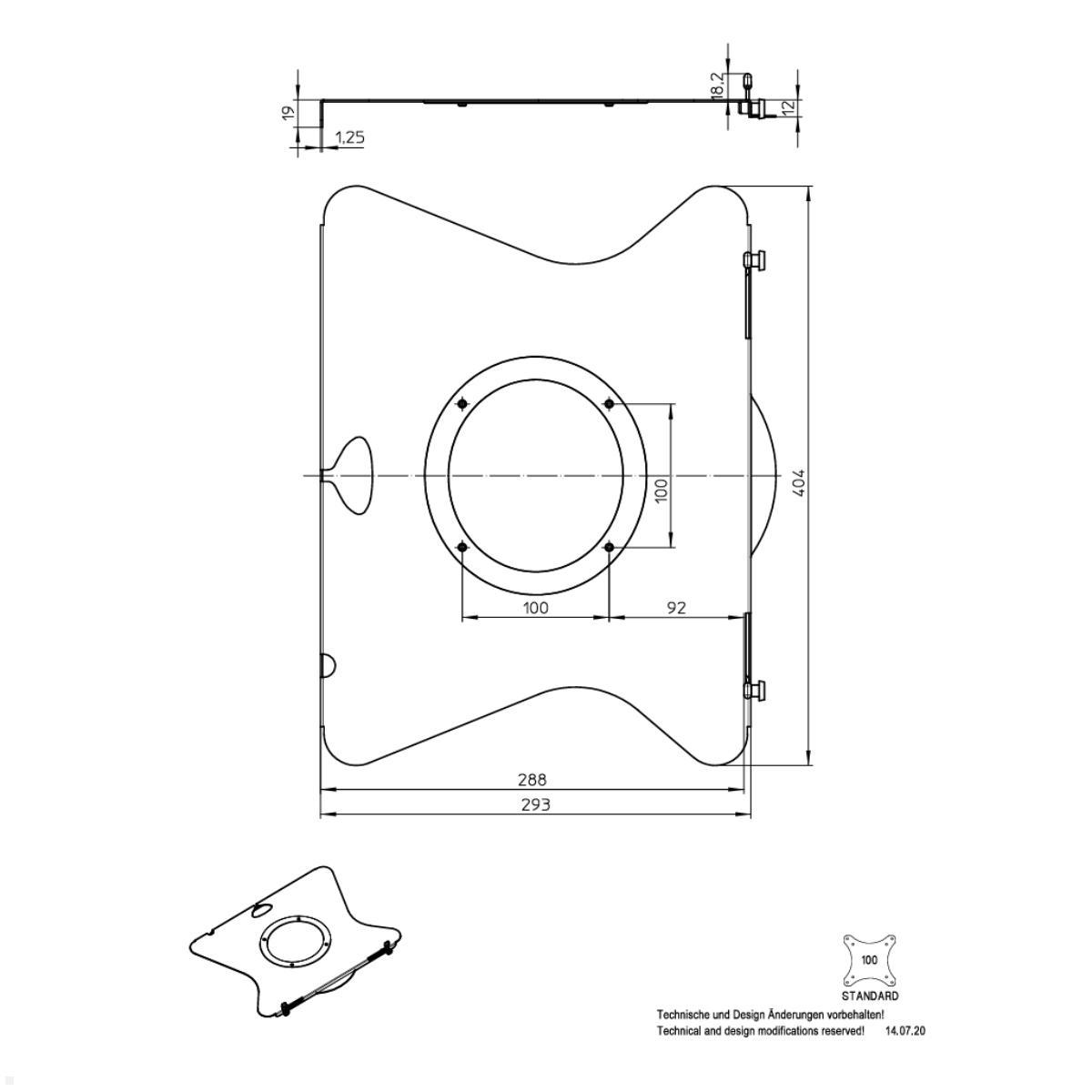 Novus Clu Duo Monitorhalter und Laptophalter, weiß (990+4611+000), VESA 75/100