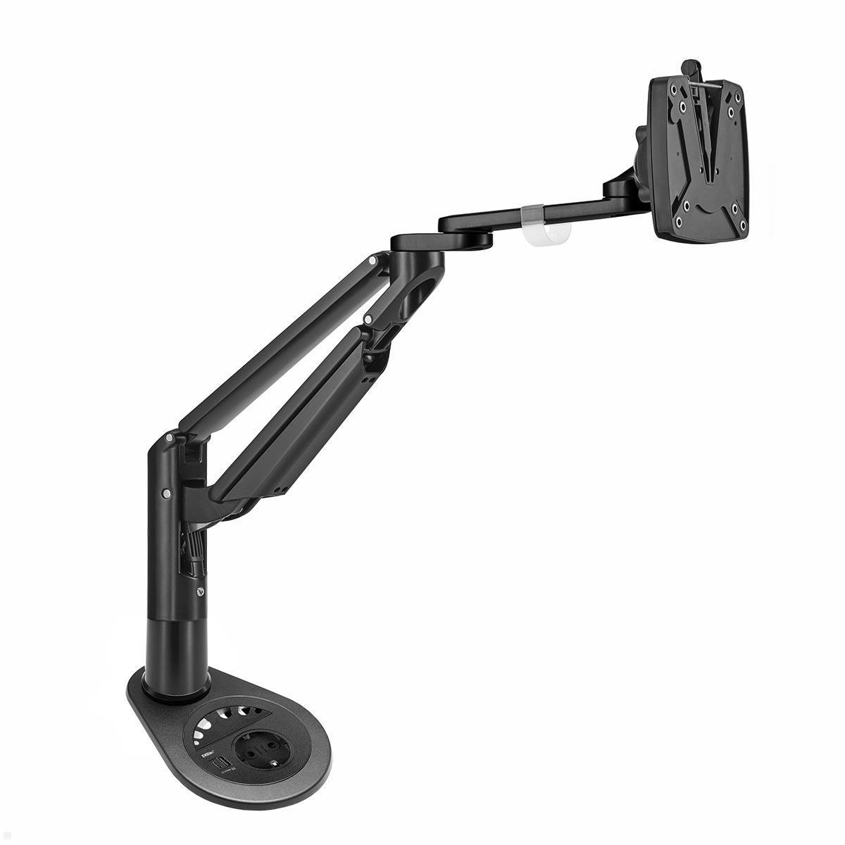 Novus Clu Plus C Monitorhalter mit Einbausteckdose USB-Charger A/C, schwarz Novus Clu Plus C Monitorhalter mit Einbausteckdose USB-Charger A/C, schwarz