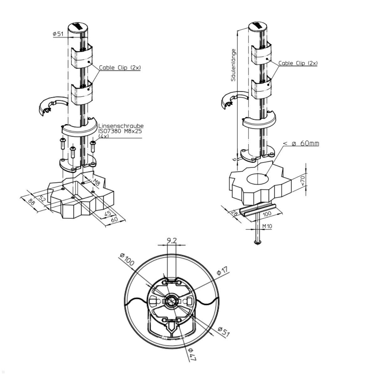 Novus POS base 400 (851+4005+000), Maße
