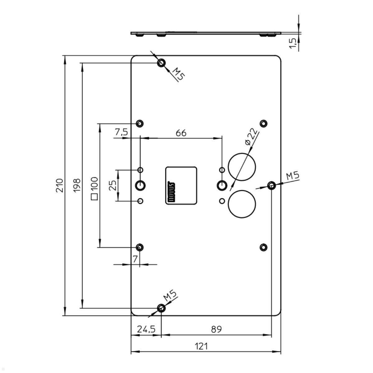 Novus POS Halterung für Kronos Zeitterminal (851+0035+030), Maße Novus POS Halterung für Kronos Zeitterminal (851+0035+030), Maße