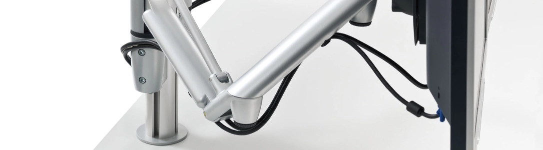 Monitorhalter mit Bohrlochbefestigung, Anwendungsbeispiel Monitorhalter mit Bohrlochbefestigung, Anwendungsbeispiel