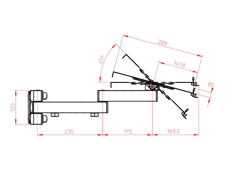 Novus TSS Wandhalterung 445 mit Notebookhalter (966+1119+000) Maße Novus TSS Wandhalterung 445 mit Notebookhalter (966+1119+000) Maße